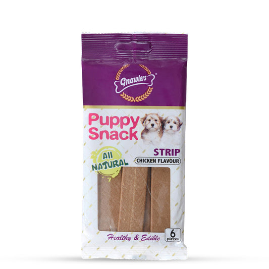 Gnawlers Puppy Snack Strip Chicken Flavor Puppy Treat - 80g