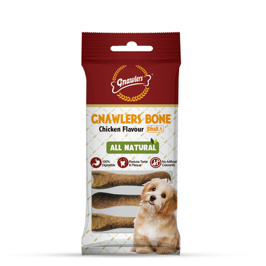 Gnawlers Bone Chicken Flavour Dog Dental Treats Small - 108g (6 Bones)
