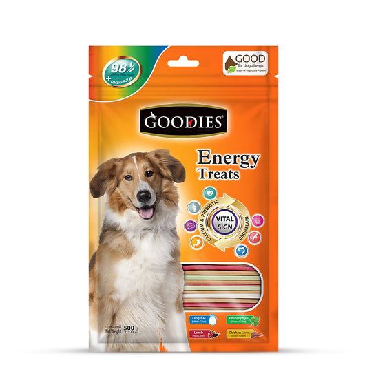 Goodies Energy Treats Mix Sticks Orignal, Lamb, Chlorophyll & Chicken Liver Flavour Dog Dental Treat - 500g