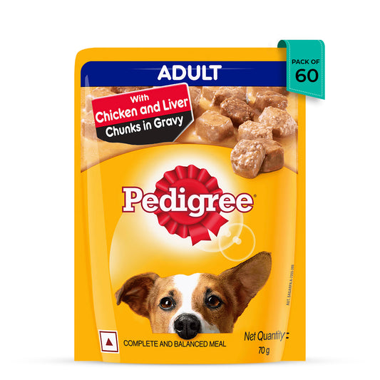Pedigree Chicken & Liver Chunks in Gravy Wet Dog Food - All Breed Adult