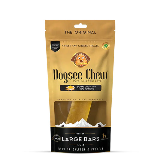 Dogsee Chew Turmeric Large Bars Long-Lasting Dental Chews for Large Dogs – 130g