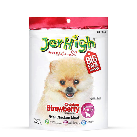 JerHigh Strawberry Dog Meaty Treat - 420g