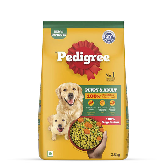 Pedigree Vegetarian Dry Dog Food - All Breed Puppy & Adult - 2.8kg