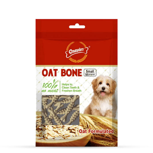 Gnawlers Oatbone Dental Dog Treats and Chews - 225g