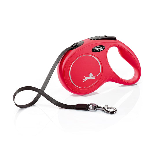 Flexi Classic Tape Retractable Dog Leash - Red - Medium - 5m